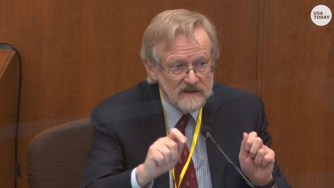 Expert at Derek Chauvin trial testifies that George Floyd
suffocated because officers restrained him facedown and
handcuffed 1