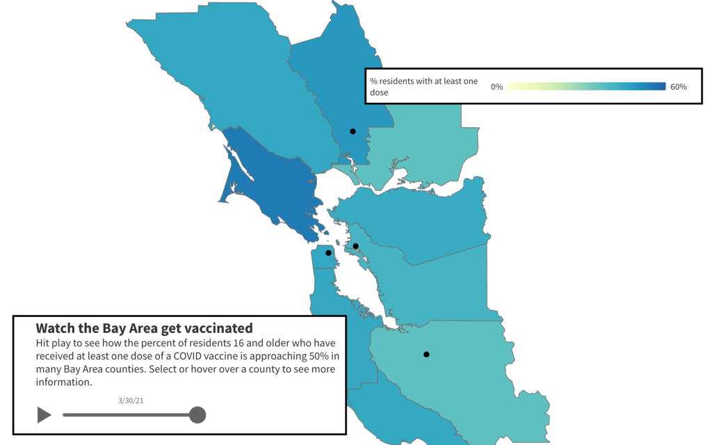 Watch: Which Bay Area counties lead the COVID-19 vaccine
race? 1