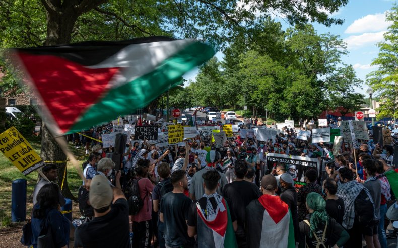 Protesters Rally in Solidarity With Palestinians at Israel's
U.S. Embassy, Consulates 1