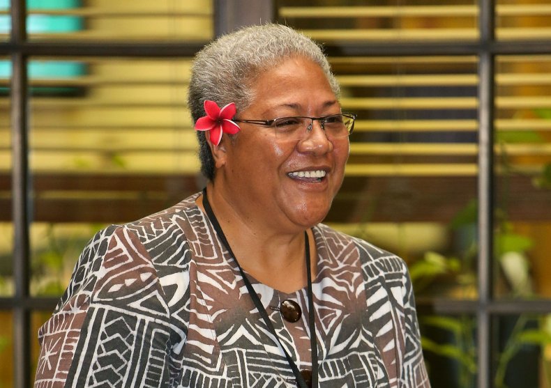 First Female Leader of Pacific Island Sworn Into Office in a
Tent After Being Locked Out 1