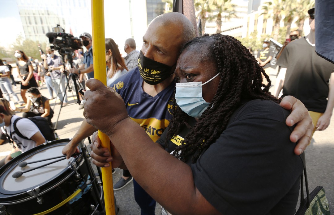 Hundreds gather in L.A. on anniversary of George Floyd's
death: 'Black lives matter everywhere' 1