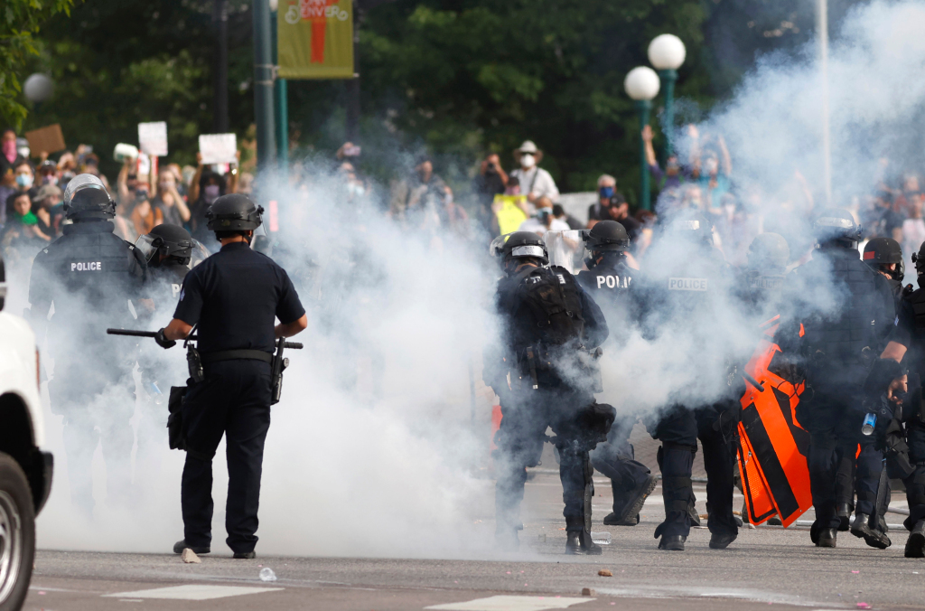 Two Denver police officers suspended for using excessive
force during last year’s racial justice protests 1