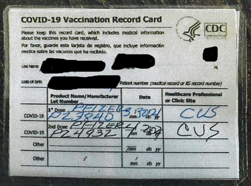California bar owner charged with selling fake COVID-19
vaccination cards 1 California bar owner charged with selling fake COVID-19
vaccination cards 1