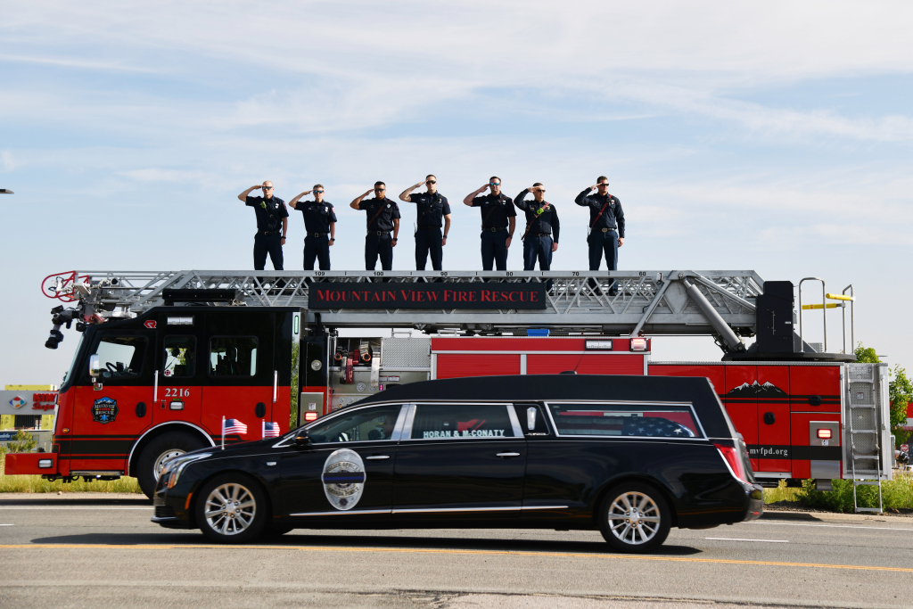 PHOTOS: Slain Arvada police Officer Gordon Beesley mourned
with funeral, procession 1