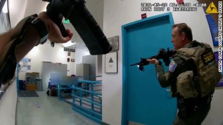 San Jose shooting: Body-camera footage shows tense moments
as officers approach gunman 1 San Jose shooting: Body-camera footage shows tense moments
as officers approach gunman 1