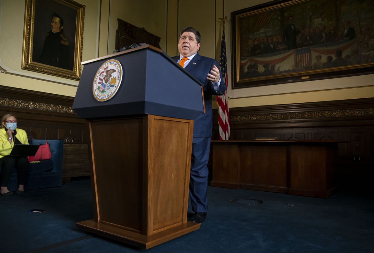 Gov. J.B. Pritzker raises possibility of a lottery to
encourage more people to get their COVID-19 shots 1 Gov. J.B. Pritzker raises possibility of a lottery to
encourage more people to get their COVID-19 shots 1