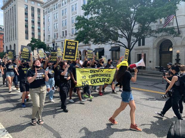 Progressives protest Biden's bipartisan efforts on
infrastructure 1