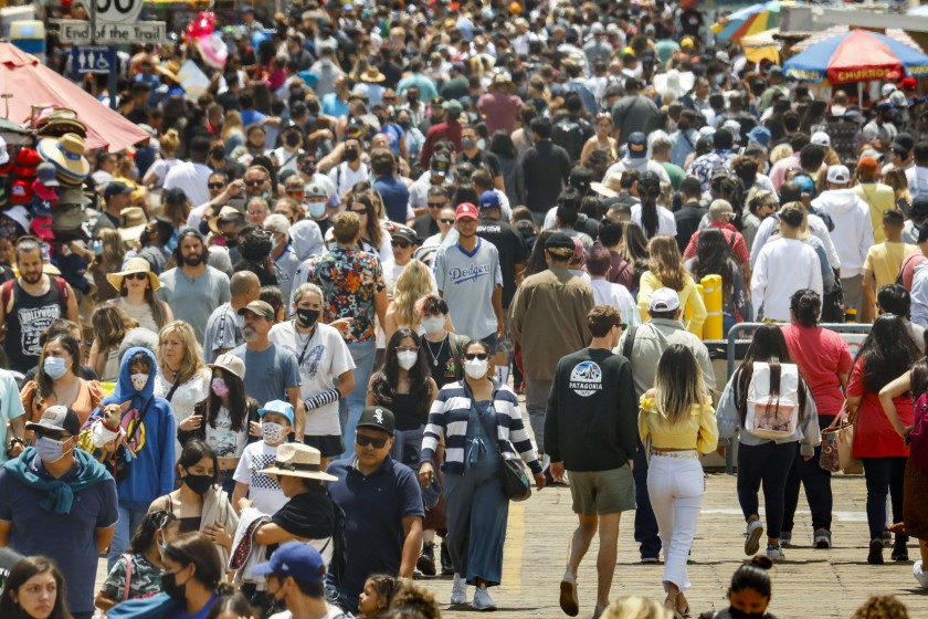 In state's final weekly COVID-19 assessment, more than half
of Californians living in yellow tier 1
