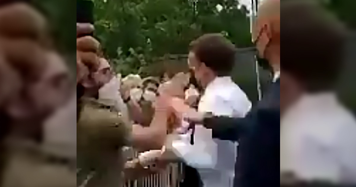 BREAKING: French President Macron Gets Slapped By Man
Shouting French Patriot Motto After Greeting Him In Crowd 1