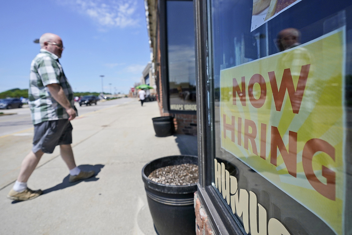 Job openings reached record in April, as worker shortage
concerns rose 1