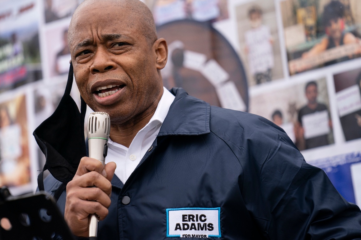 Mayoral candidate Eric Adams lived in his government office
during the pandemic. He may have never left. 1