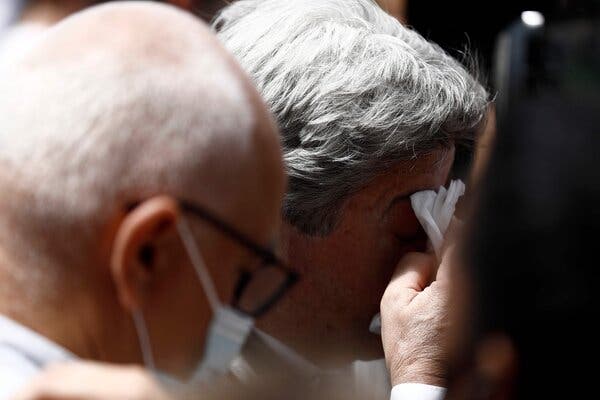 French Political Leader Pelted With Flour During
Protest 1