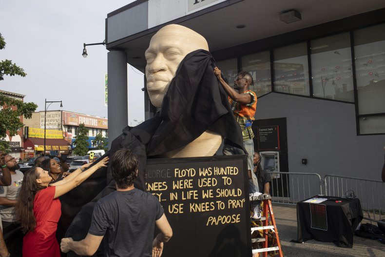 Statue of George Floyd Vandalized Day Before Chauvin
Sentencing 1