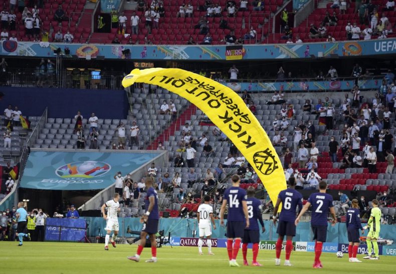 Parachuting Protester Didn't Intend to Crash in Allianz
Arena During Euro 2020: Greenpeace 1