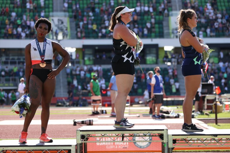 Dan Crenshaw Calls for Gwen Berry's Removal From U.S.
Olympic Team After Flag Protest 1