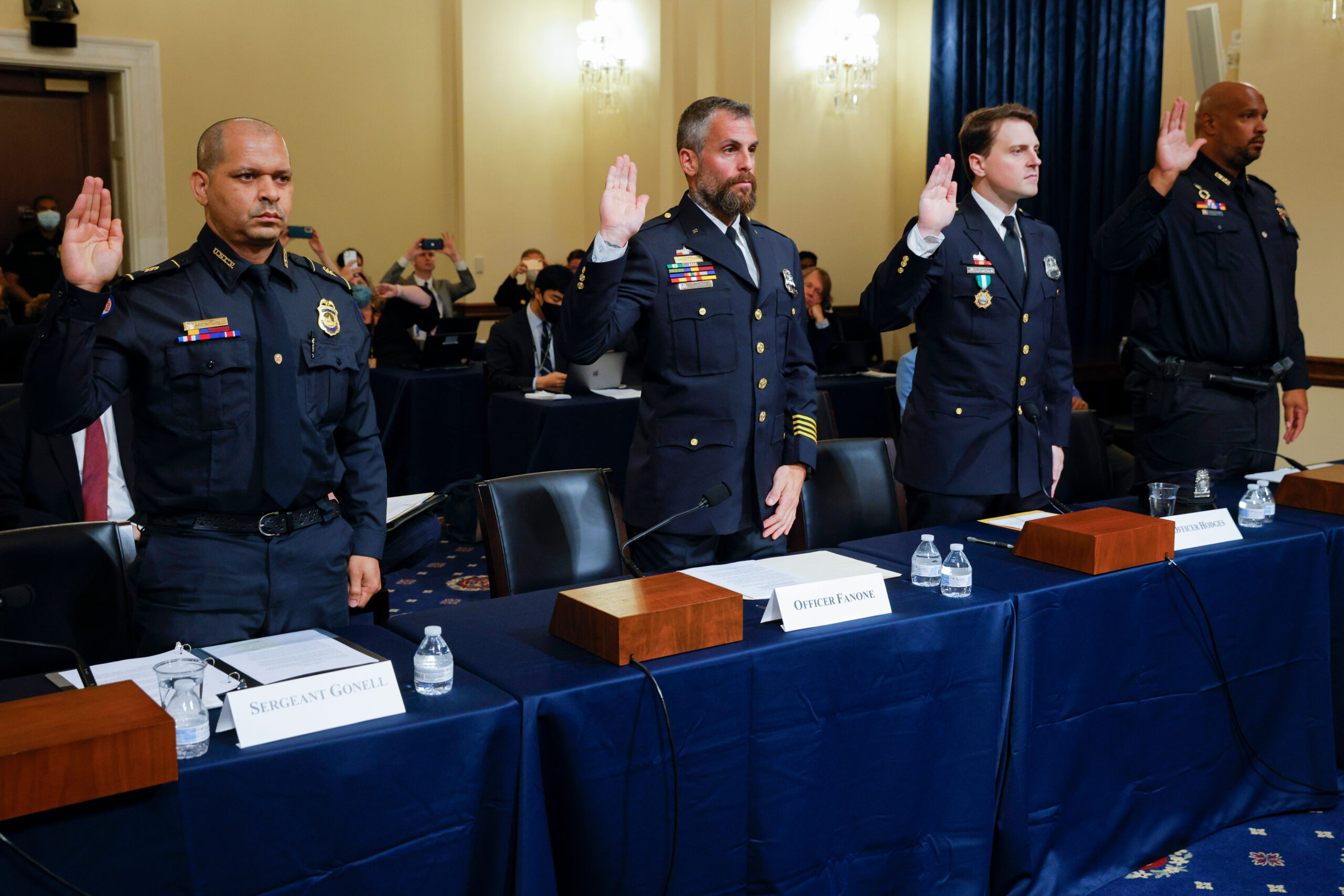 Harry Dunn joined other Capitol Police officers urging the
Jan. 6 committee to investigate whether 'anyone in power' aided
events leading to the attack 1