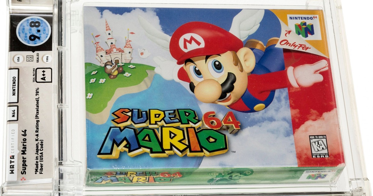 Unopened Super Mario 64 game from 1996 sells for
$1.56M 1