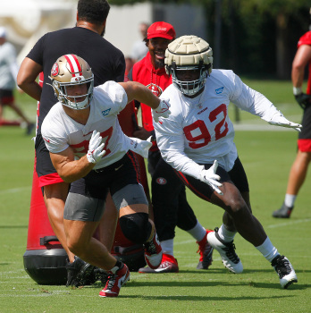 49ers’ Nick Bosa undecided on COVID vaccine, on track to
play in season opener after ACL tear 1