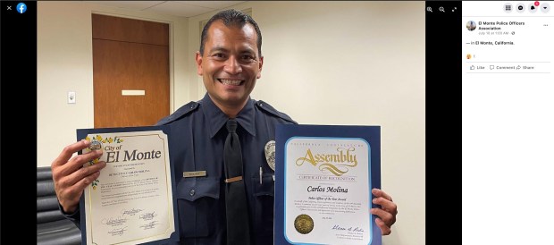 California cop named ‘Officer of the Year’ didn’t work a
single day in 2020 1