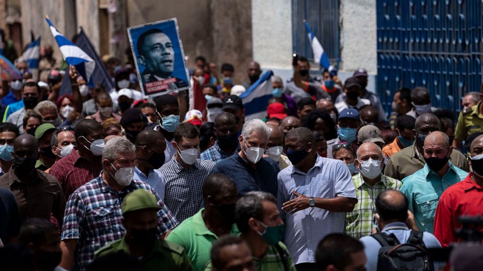 Demonstrators in Havana protest shortages, rising
prices 1