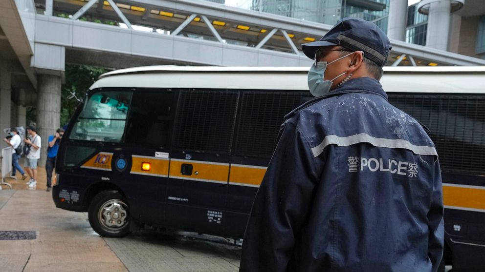 Hong Kong protester given 9-year term in 1st security
case 1