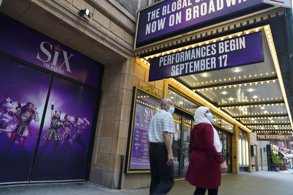 Broadway to require COVID vaccine proof and masks when shows
return 1
