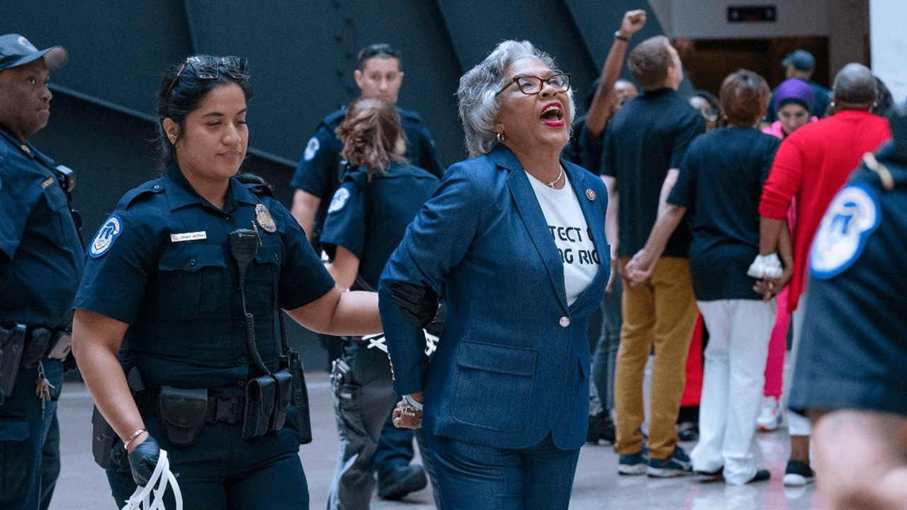 Black Caucus Chair arrested during protest in Capitol
complex 1