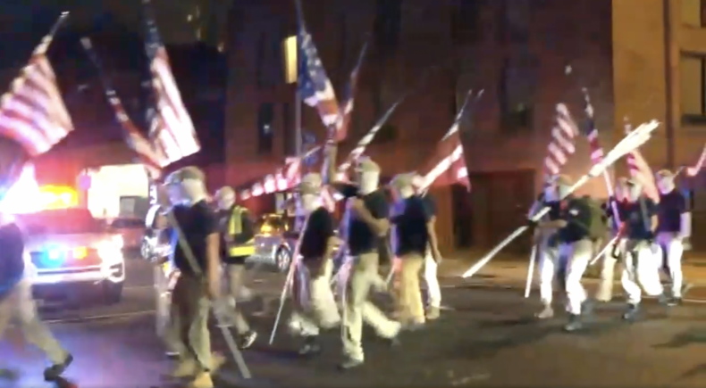 Masked White Supremacists March in Philadelphia and
Washington, D.C.; Heckled by Onlookers 1