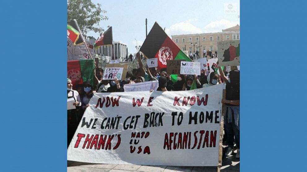 WATCH: Afghans in Greece protest Taliban takeover 1