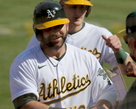 With A’s DH Moreland placed on 10-day IL, Davis’ path back
to Oakland opens 1