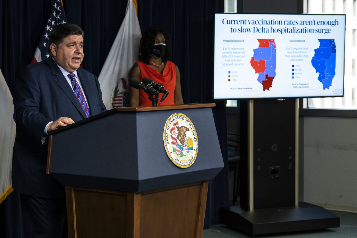 Pritzker reinstates indoor mask mandate, requires vaccines
for educators, college students 1
