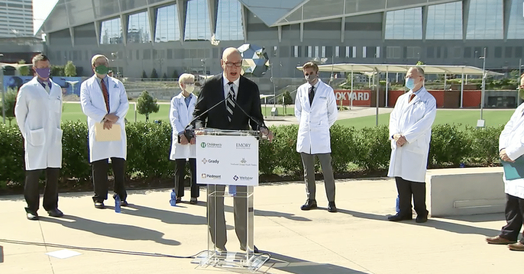 ‘This is real’: Atlanta hospitals make joint appeal for more
vaccinations as COVID-19 surges 1