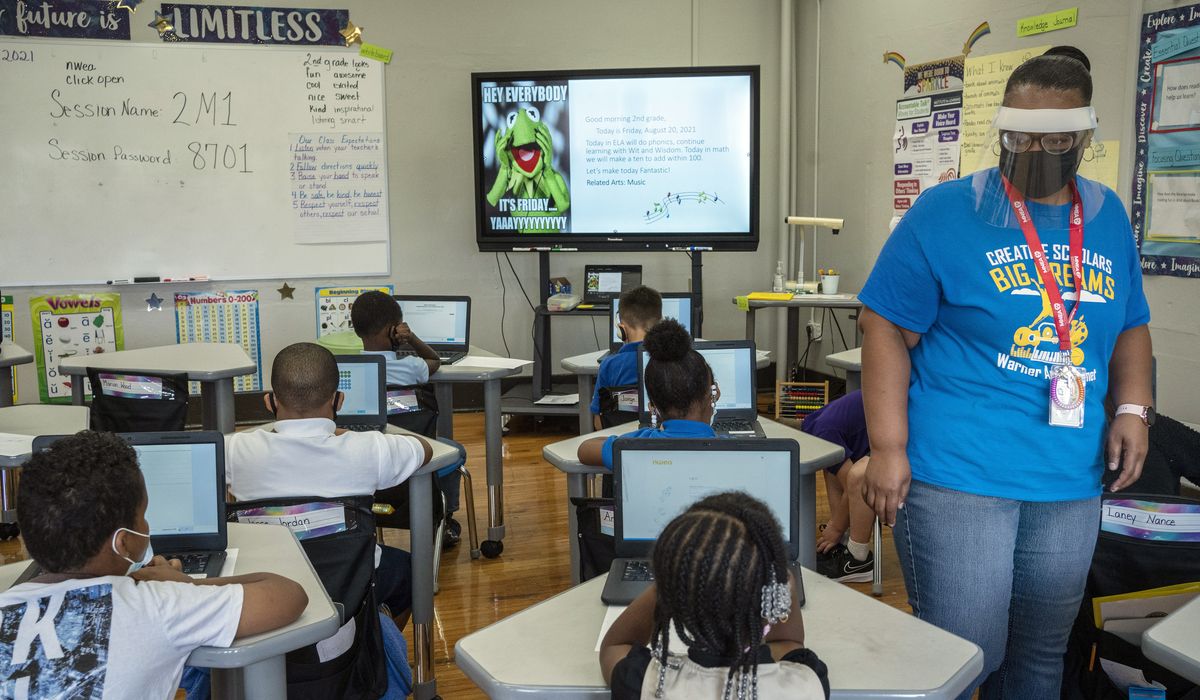 Biden Education Department threatens money to five states
over bans on indoor mask requirements 1