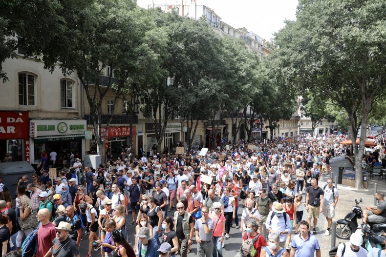 Firefighters Lead Protests Ahead of Vaccine Passports Being
Required in France 1