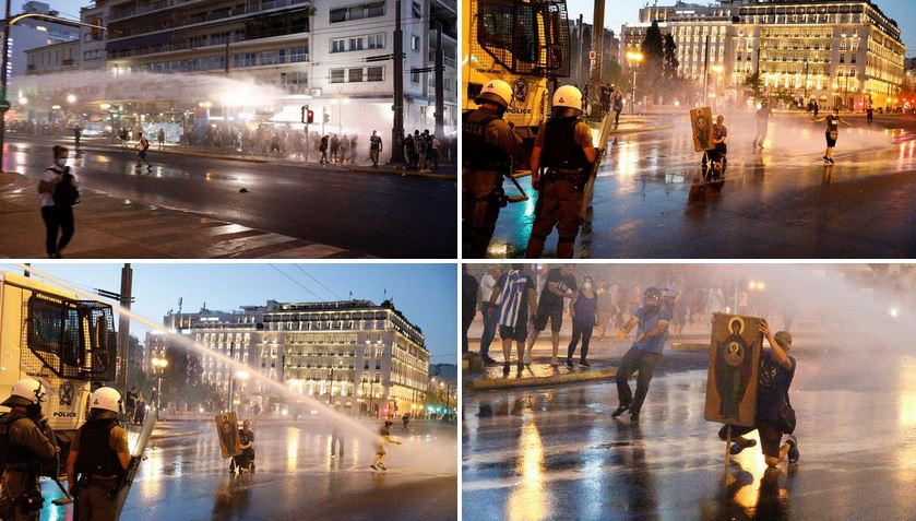 Protest Against Mandatory Vaxxing Turns Violent In Greece,
47 Detained 1