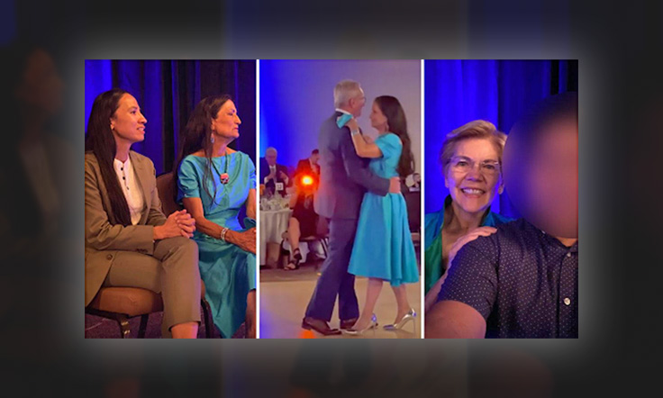PHOTOS: Elizabeth Warren Partied Maskless With Actual Native
Americans at Interior Secretary Deb Haaland’s Wedding 1