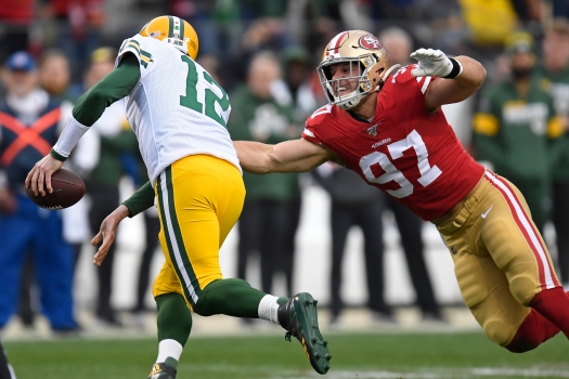 49ers’ sack leader Nick Bosa ‘wants to beat these guys’ in
home opener vs. Packers 1