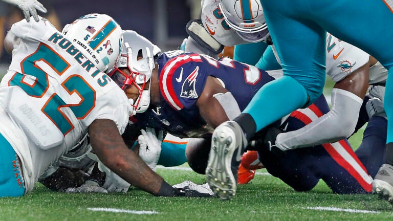 Patriots running backs coach Ivan Fears admitted late fumble
from Damien Harris ‘stings’ 1