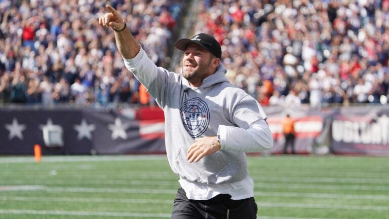Julian Edelman was one of the greatest. Former Patriots
receiver honored at halftime of Sundays game 1