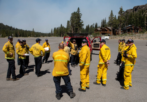 COVID-19 sidelines 16 firefighters battling Caldor
fire 1