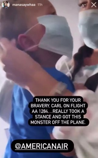 Mother says she was kicked off flight because asthmatic son
couldn’t wear mask 1