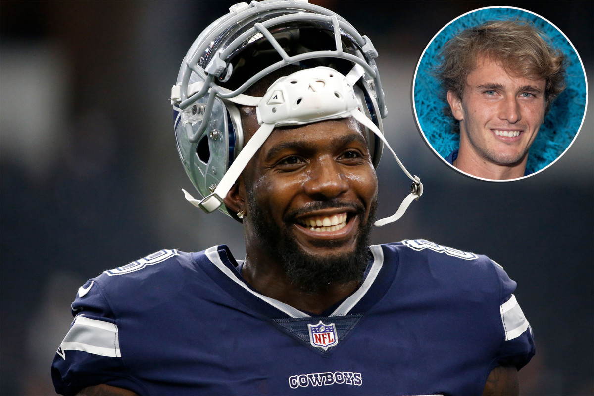 NFL star Dez Bryant catches US Open tennis ball from
Alexander Zverev 1