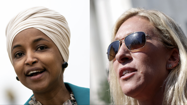 Ilhan Omar Calls Marjorie Taylor Greene 'Hypocrite Cult
Leader' Over Masked Airplane Photo 1