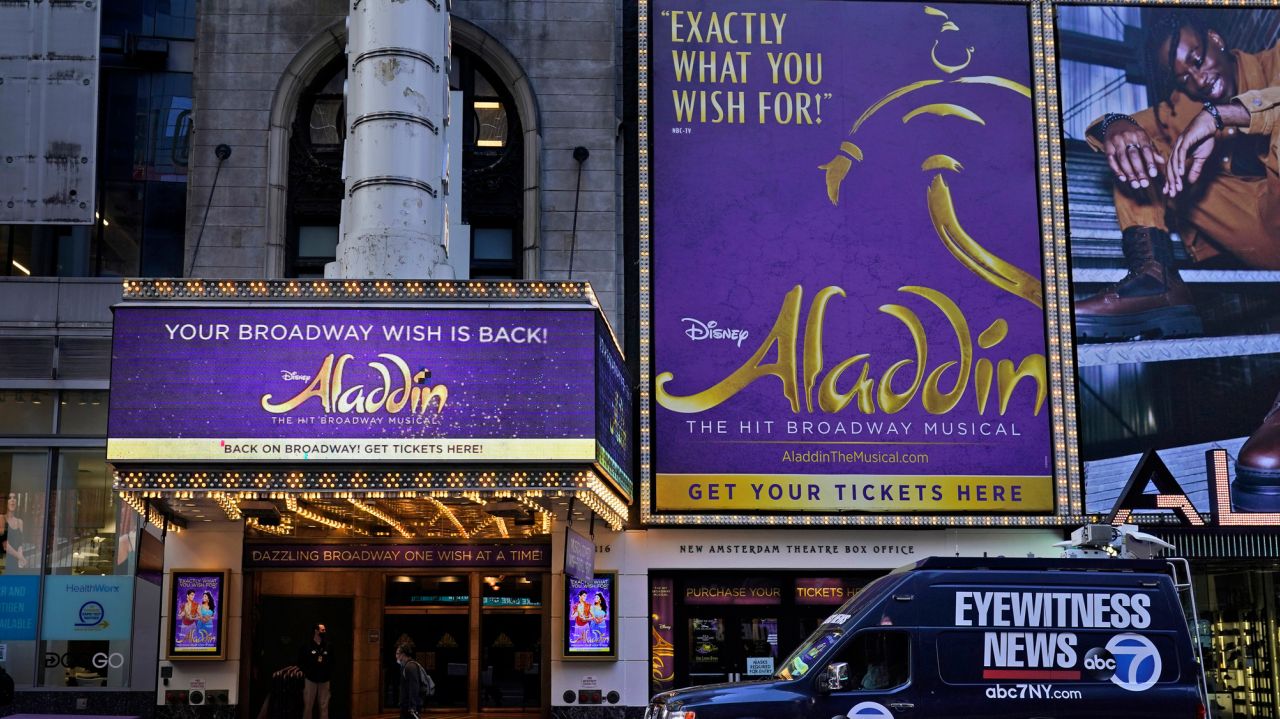 Reopening of 'Aladdin' on Broadway halted by COVID-19
cases 1