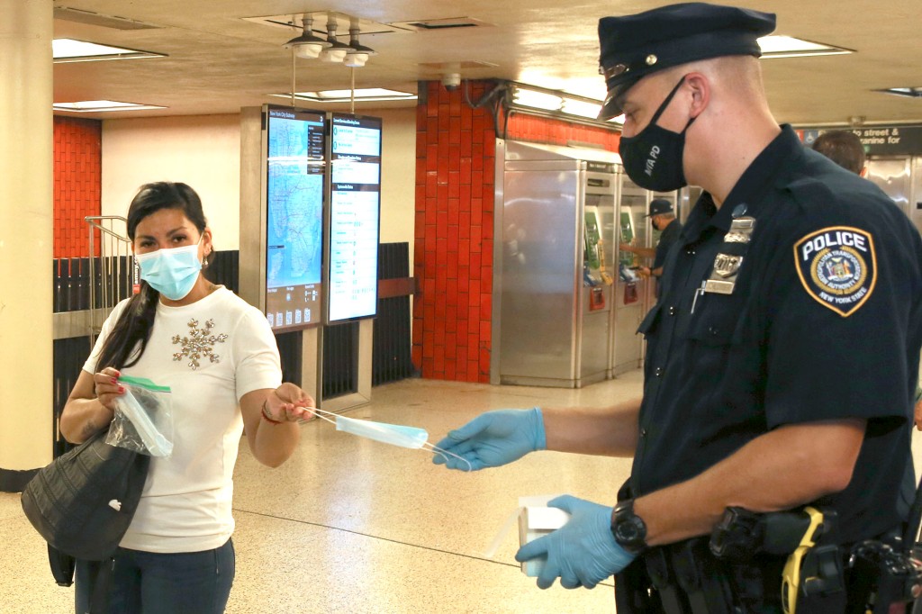 MTA promises to ramp up face mask enforcement on trains and
buses 1