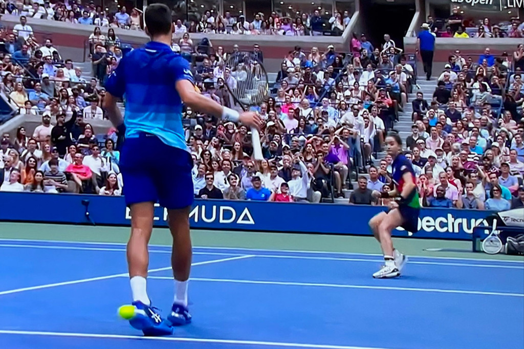 Novak Djokovic ‘split second from catastrophe’ in scary ball
kid moment at US Open 1