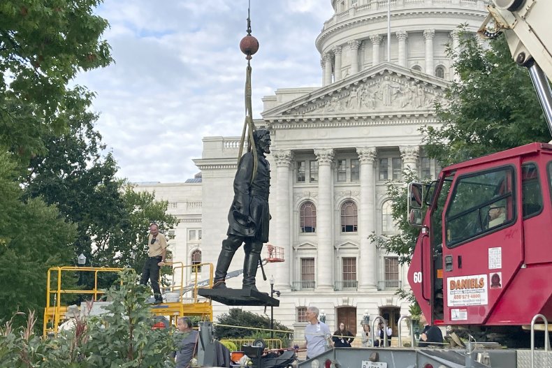 Statues Toppled After George Floyd's Death Return to
Wisconsin Following $82K in Repairs 1
