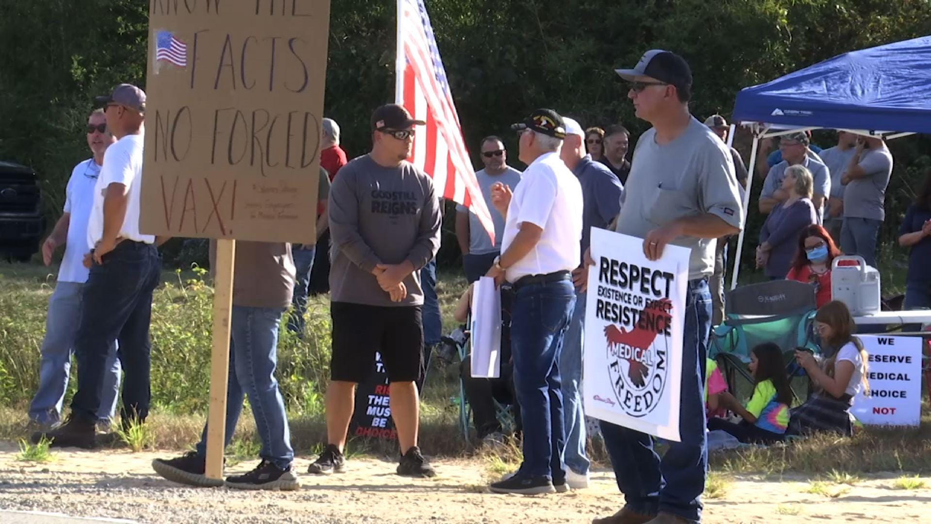 Rocket plant employees protest vaccination mandate 1 Rocket plant employees protest vaccination mandate 1