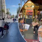 Homeless man shuts down anti-vax protesters in viral
video 19