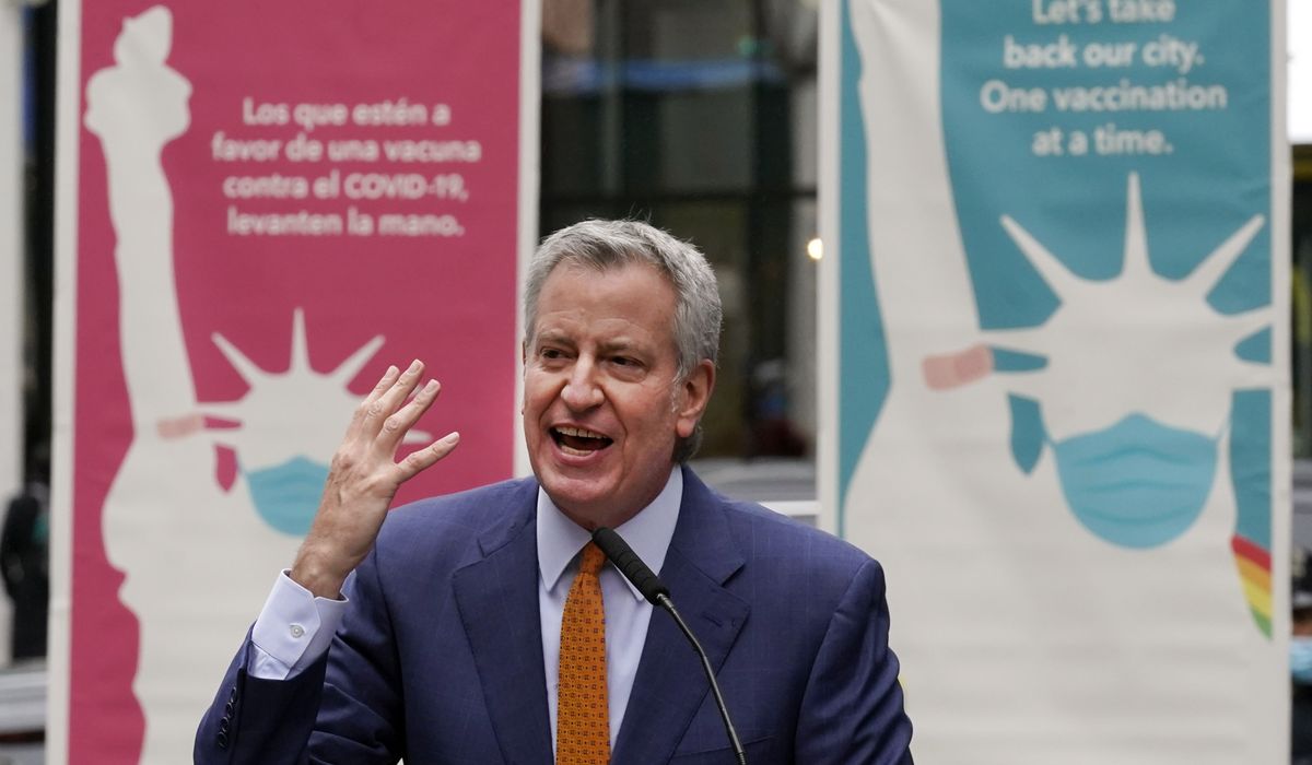 NYC Mayor Bill de Blasio extends COVID-19 vaccine mandate to
all city workers 1